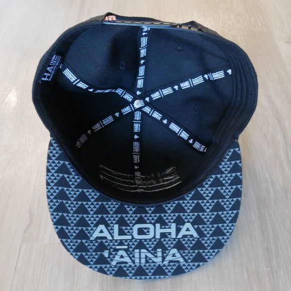 Hae Hawaii Mens Black 3D Puff Flag Flatbill Hat NWOT~ - Picture 3 of 6